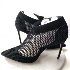 NEW BRIAN ATWOOD Black Mesh Ankle Boots